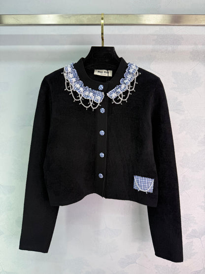25fw new round neck knitted cardigan
