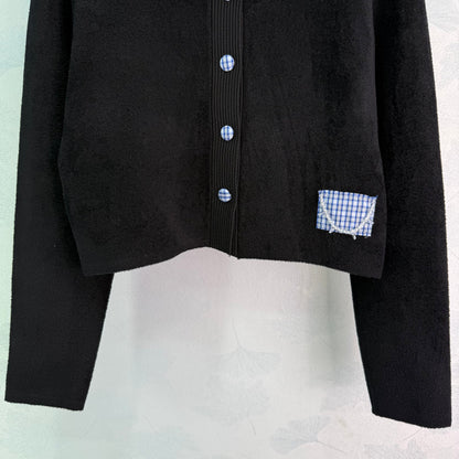25fw new round neck knitted cardigan