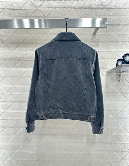 25fw new tassel zipper denim jacket with trousers suit