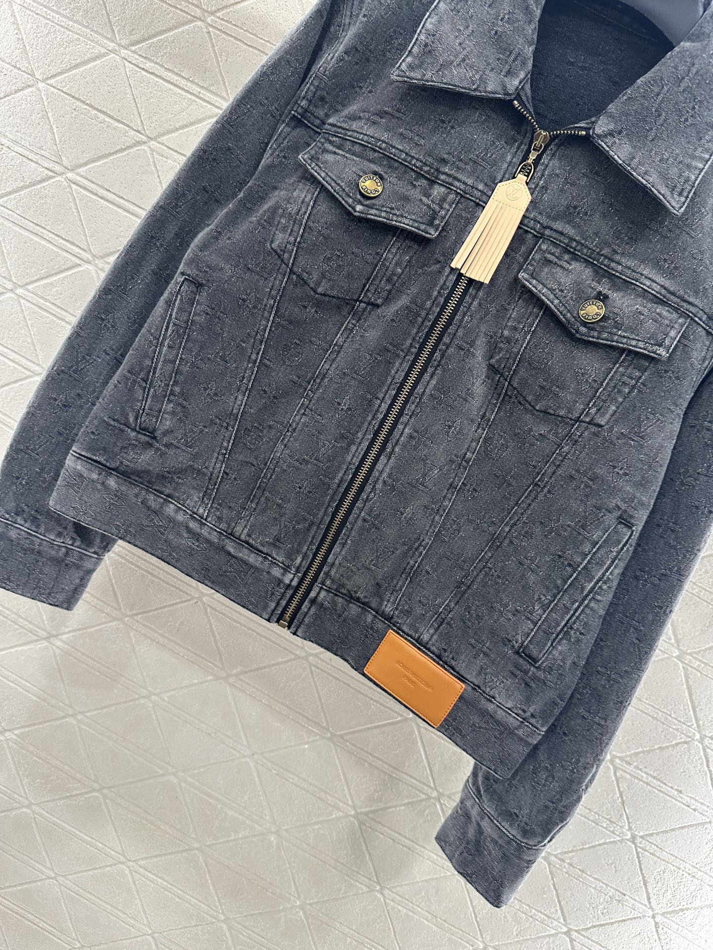 25fw new tassel zipper denim jacket with trousers suit