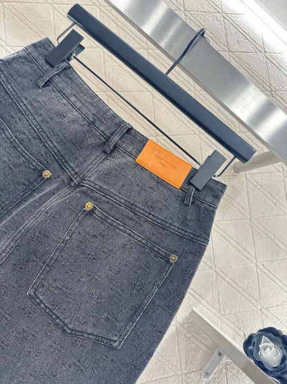 25fw new tassel zipper denim jacket with trousers suit