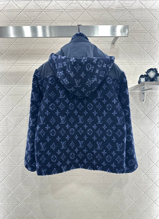25fw new hooded teddy lamb jacket