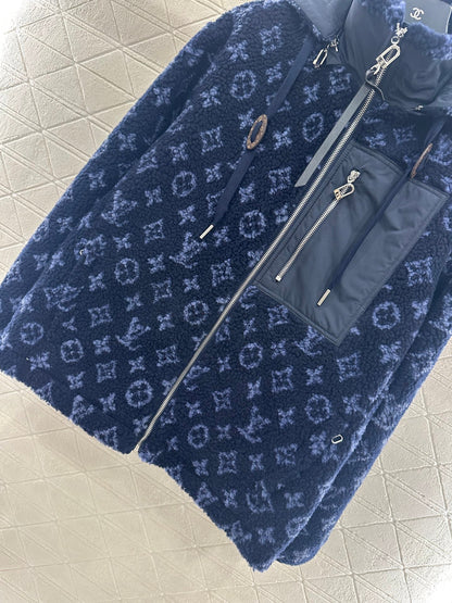 25fw new hooded teddy lamb jacket