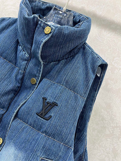New denim down vest