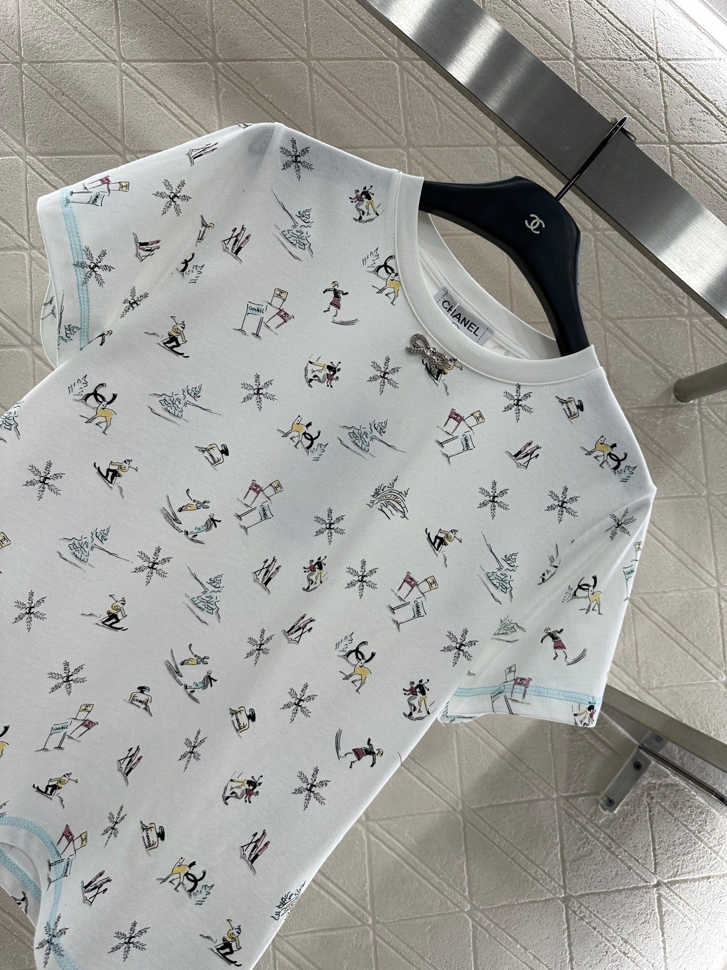 Round Neck Printed Short Sleeve Skiing 🎿 Series