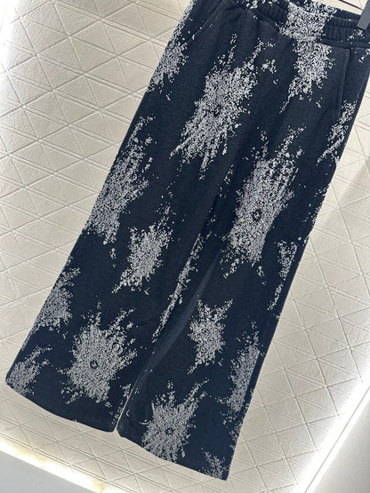 jacquard wide-leg trousers