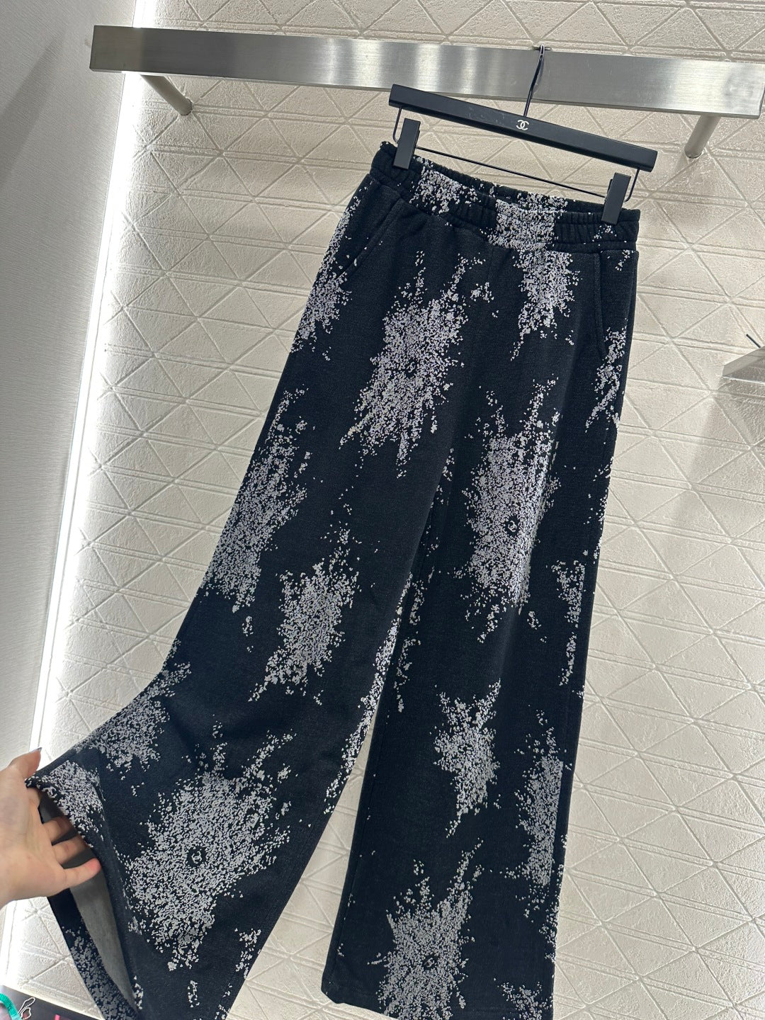 jacquard wide-leg trousers