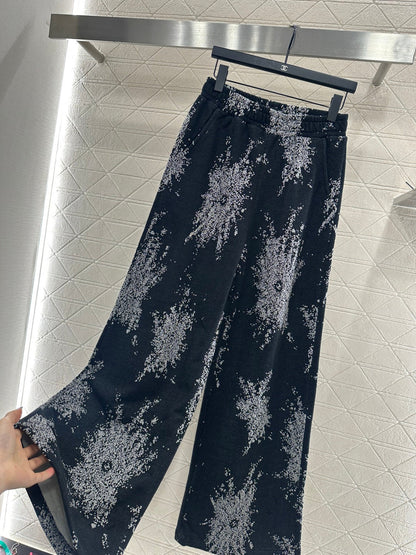 jacquard wide-leg trousers