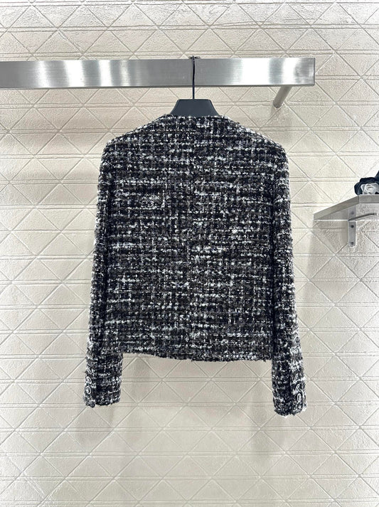Woolen sequined camellia jacket