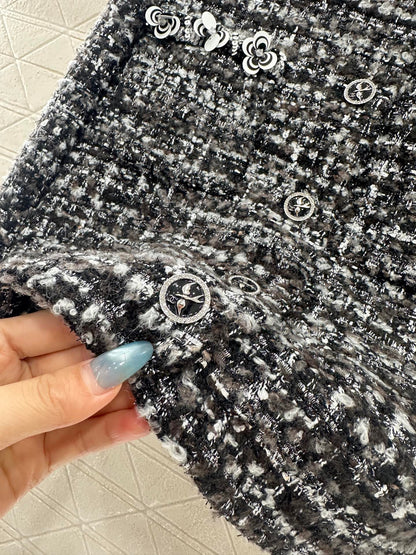 Woolen sequined camellia jacket