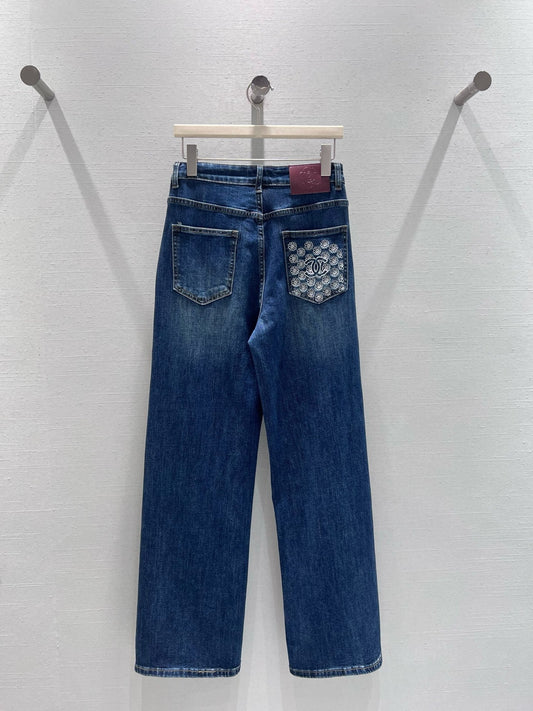 Embroidered Logo Jeans