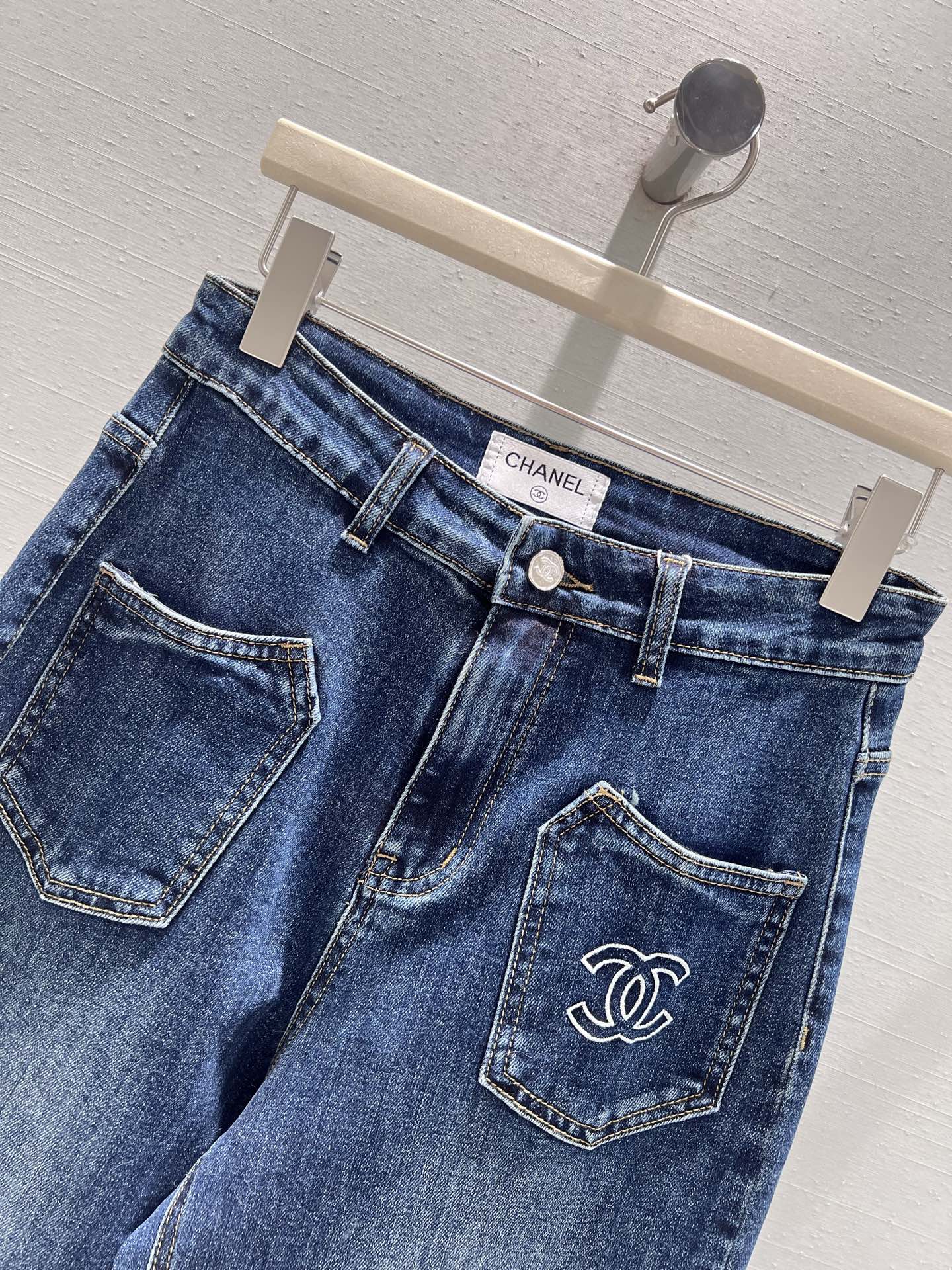 Embroidered Logo Jeans