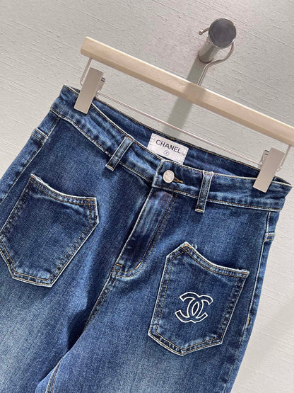 Embroidered Logo Jeans