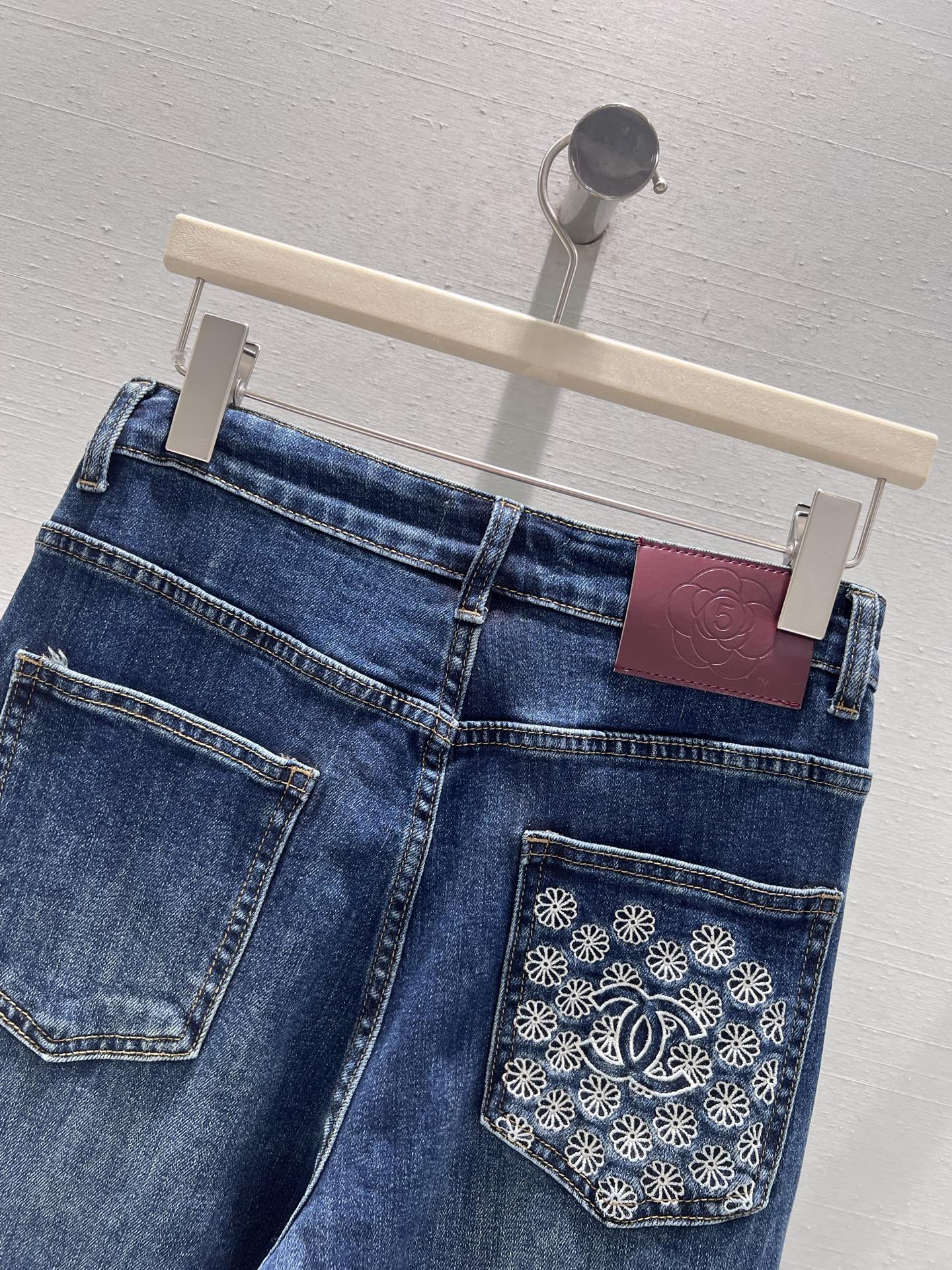 Embroidered Logo Jeans