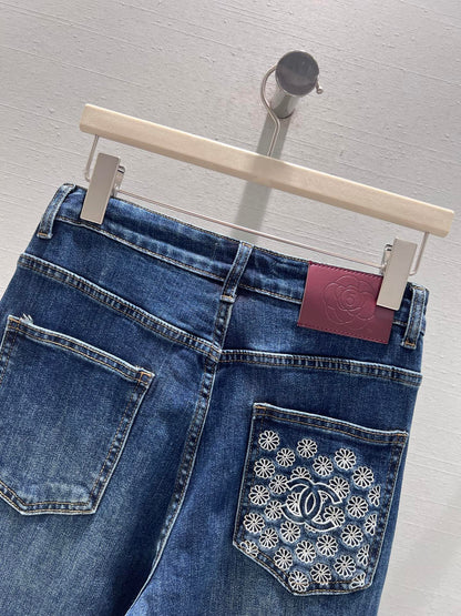 Embroidered Logo Jeans