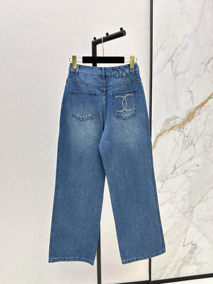 Hot-fix rhinestone jeans