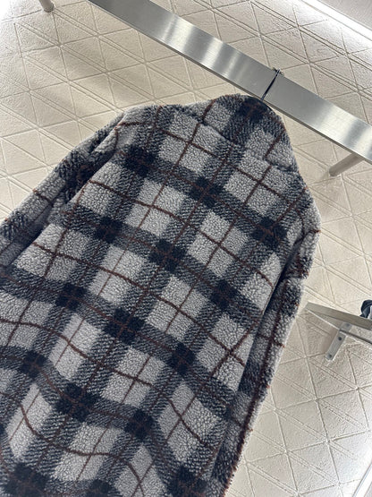 plaid plush coat