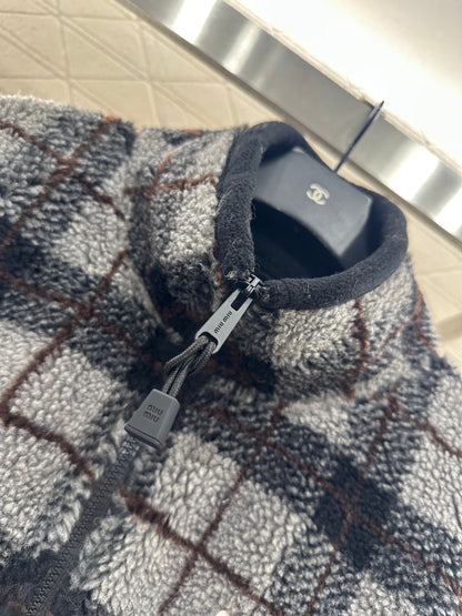 plaid plush coat
