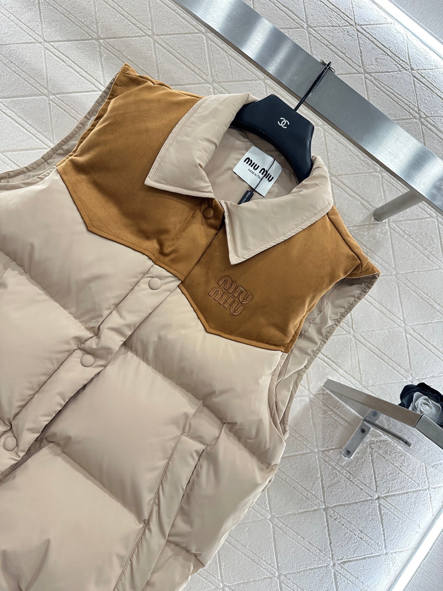 Patchwork down vest