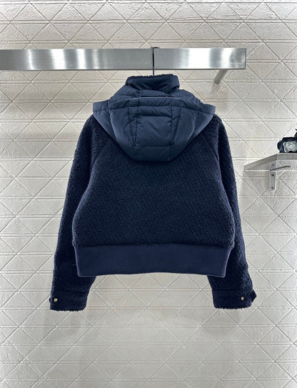Detachable hooded wool down jacket