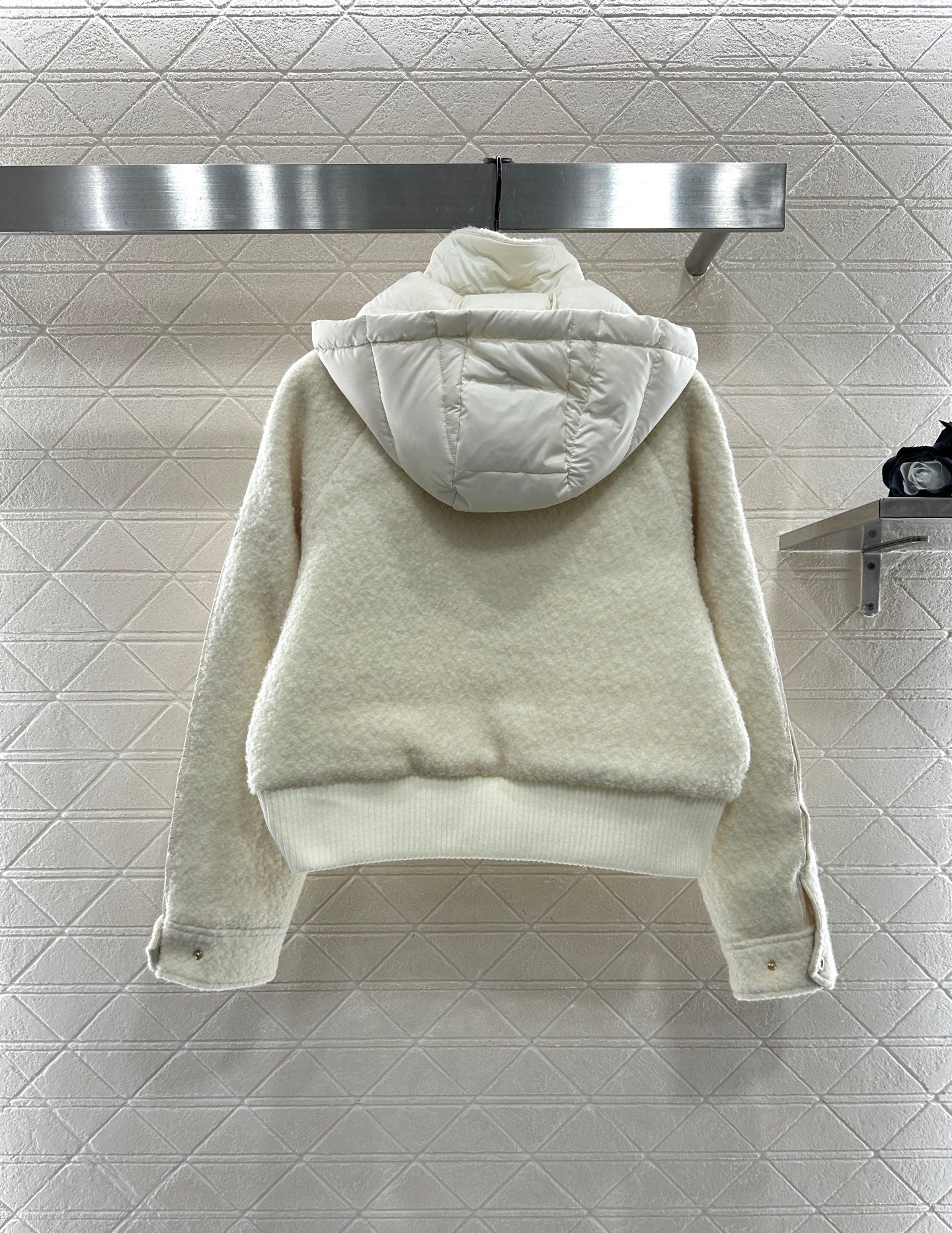 Detachable hooded wool down jacket