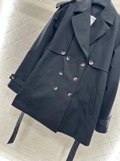 Belted mid-length trench coat