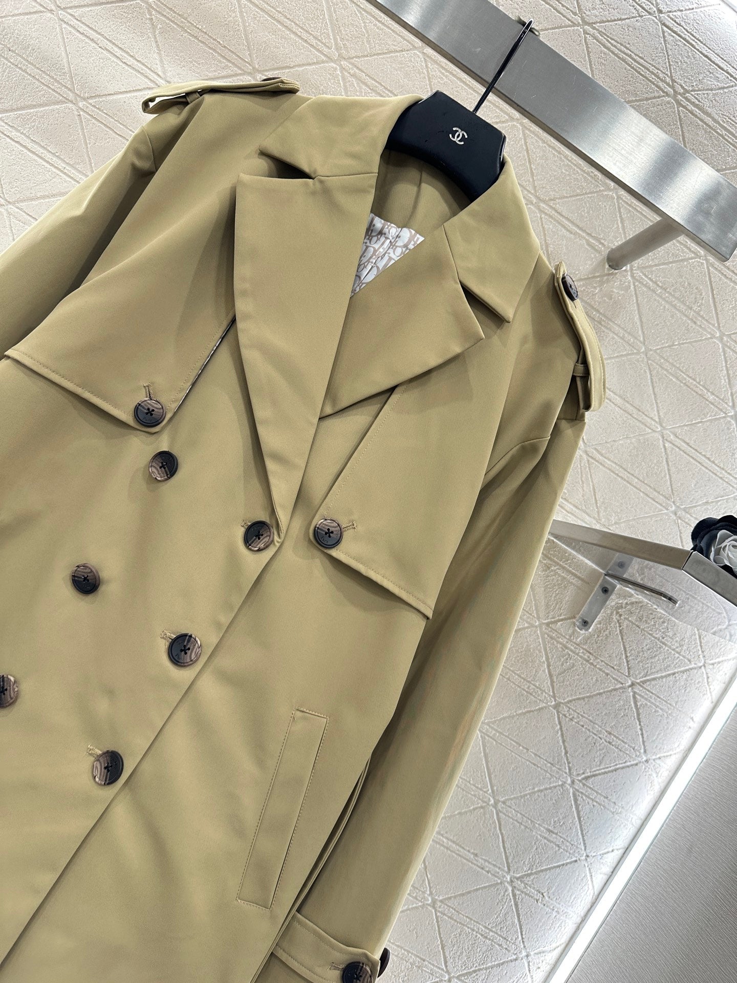 Belted mid-length trench coat