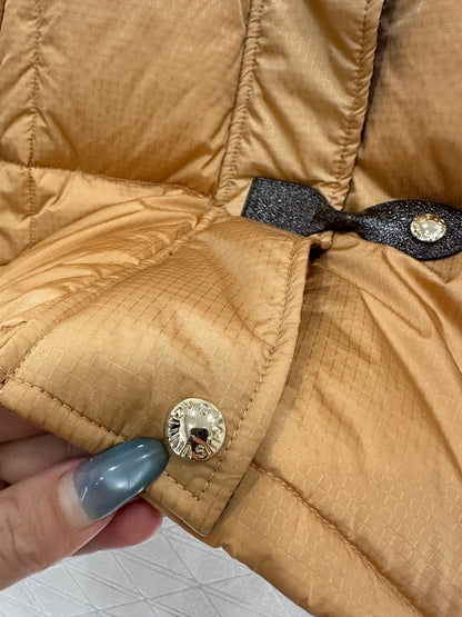 Leather buckle stand-up collar down jacket