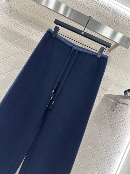 Drawstring wide-leg trousers