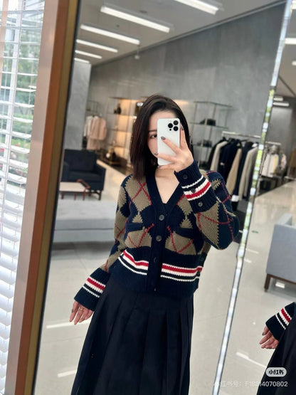 plaid cardigan