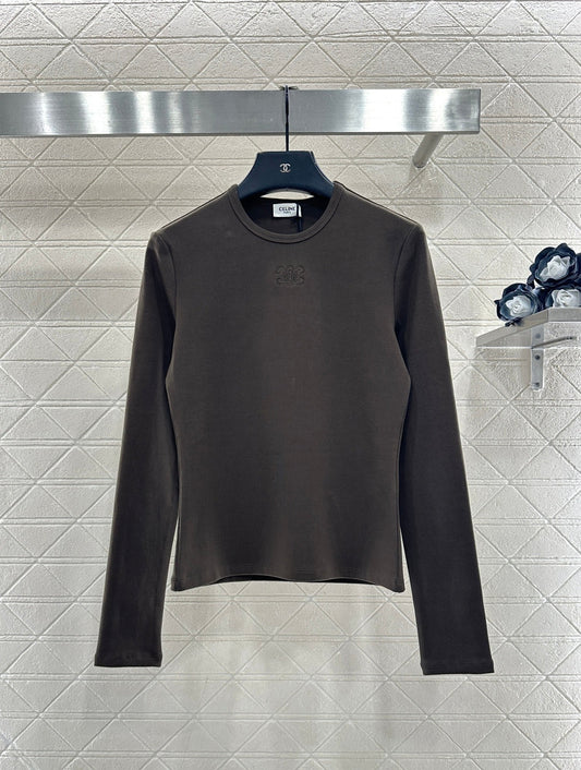 Round neck embroidered long sleeve