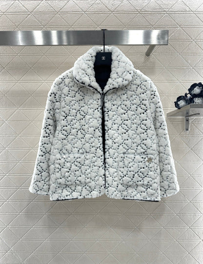 Short fur-lined jacket with lapel (skiing style🎿)