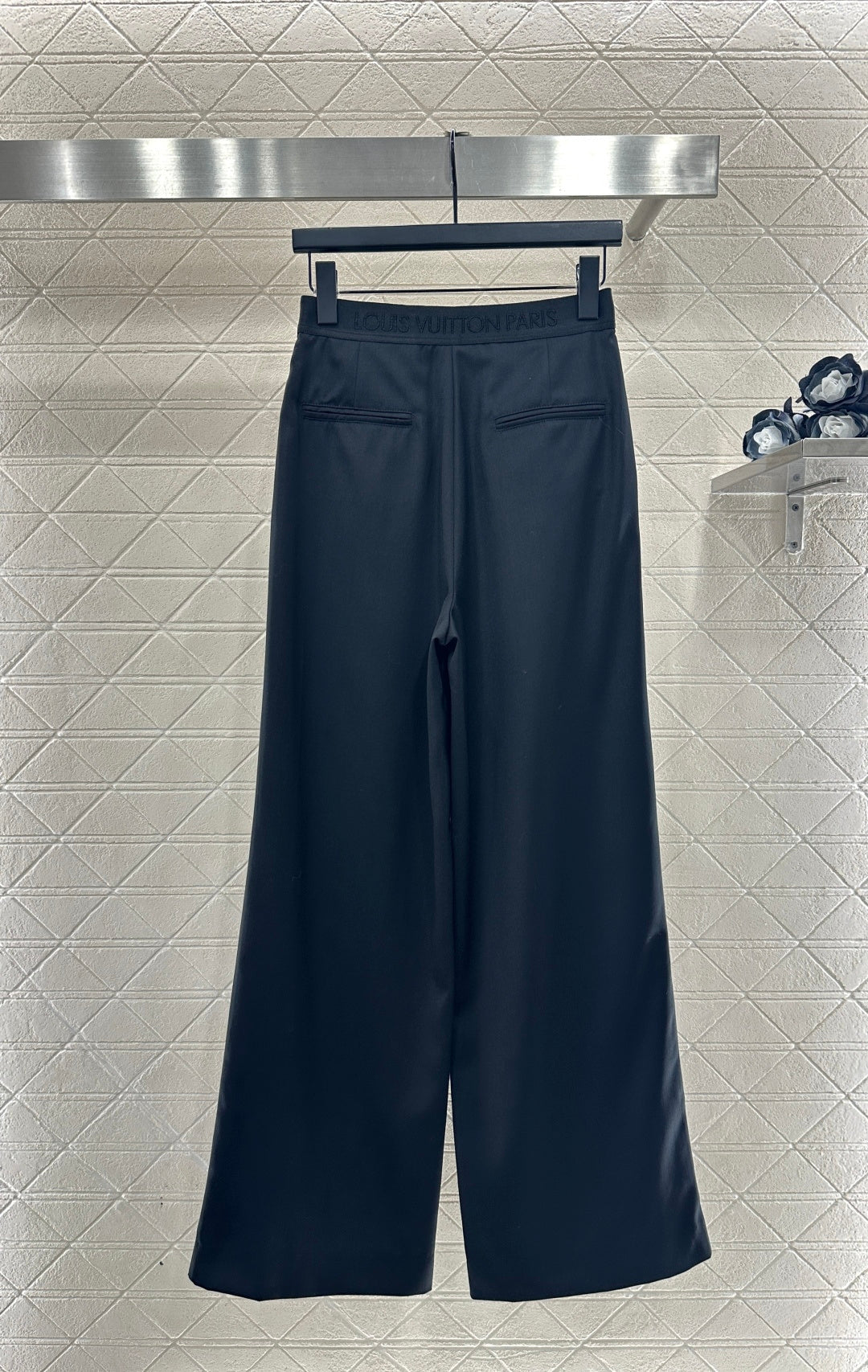 Letter-print webbing suit trousers