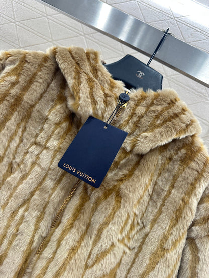 Hooded suede jacket