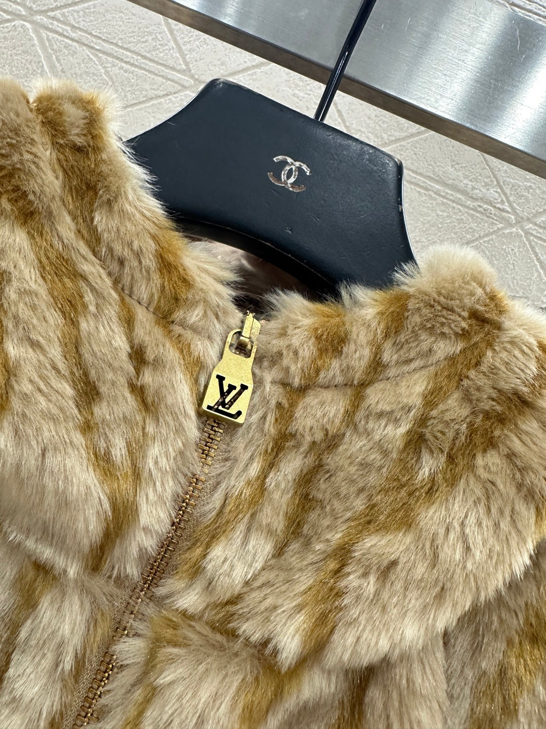 Hooded suede jacket
