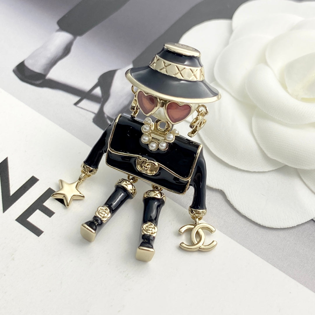 25 New Enamel Robot Brooch