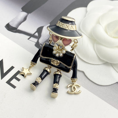 25 New Enamel Robot Brooch