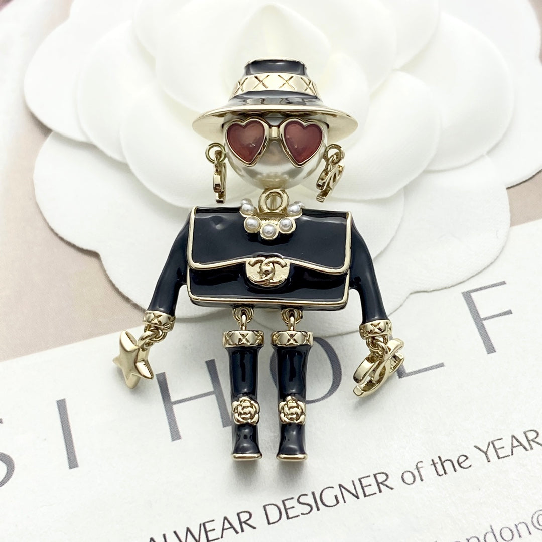 25 New Enamel Robot Brooch
