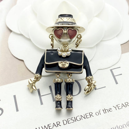 25 New Enamel Robot Brooch