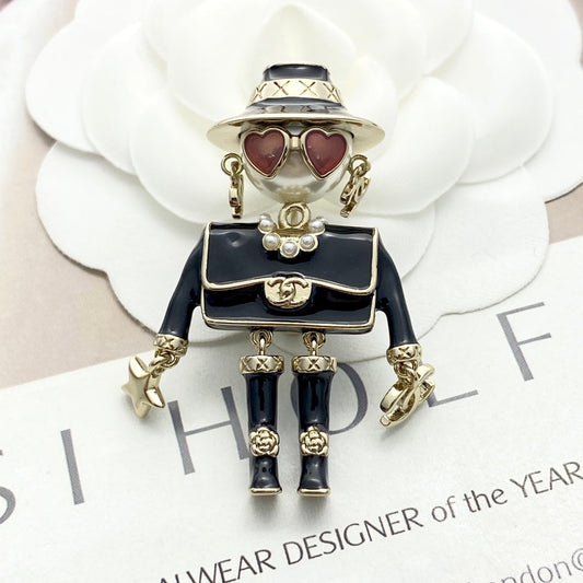 25 New Enamel Robot Brooch