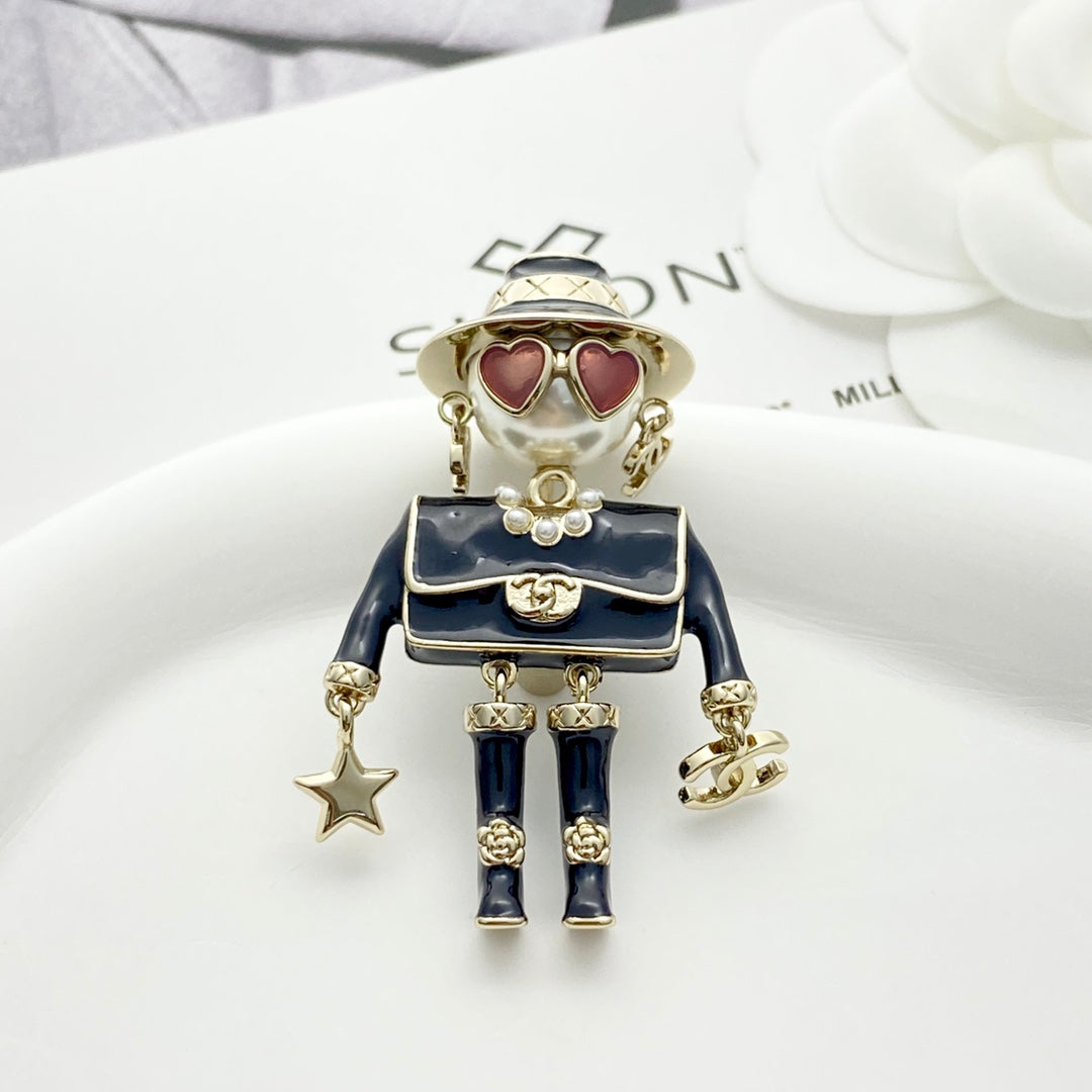 25 New Enamel Robot Brooch