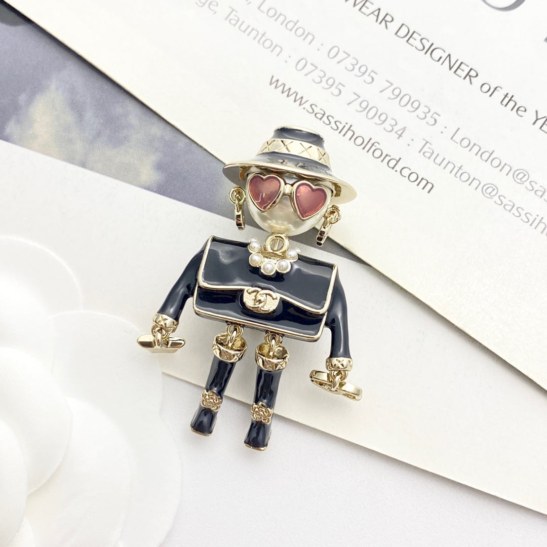 25 New Enamel Robot Brooch