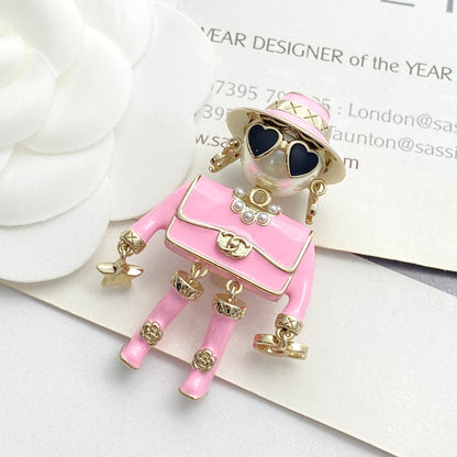 25 New Enamel Robot Brooch