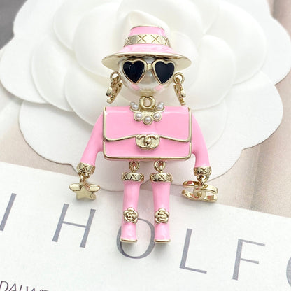25 New Enamel Robot Brooch