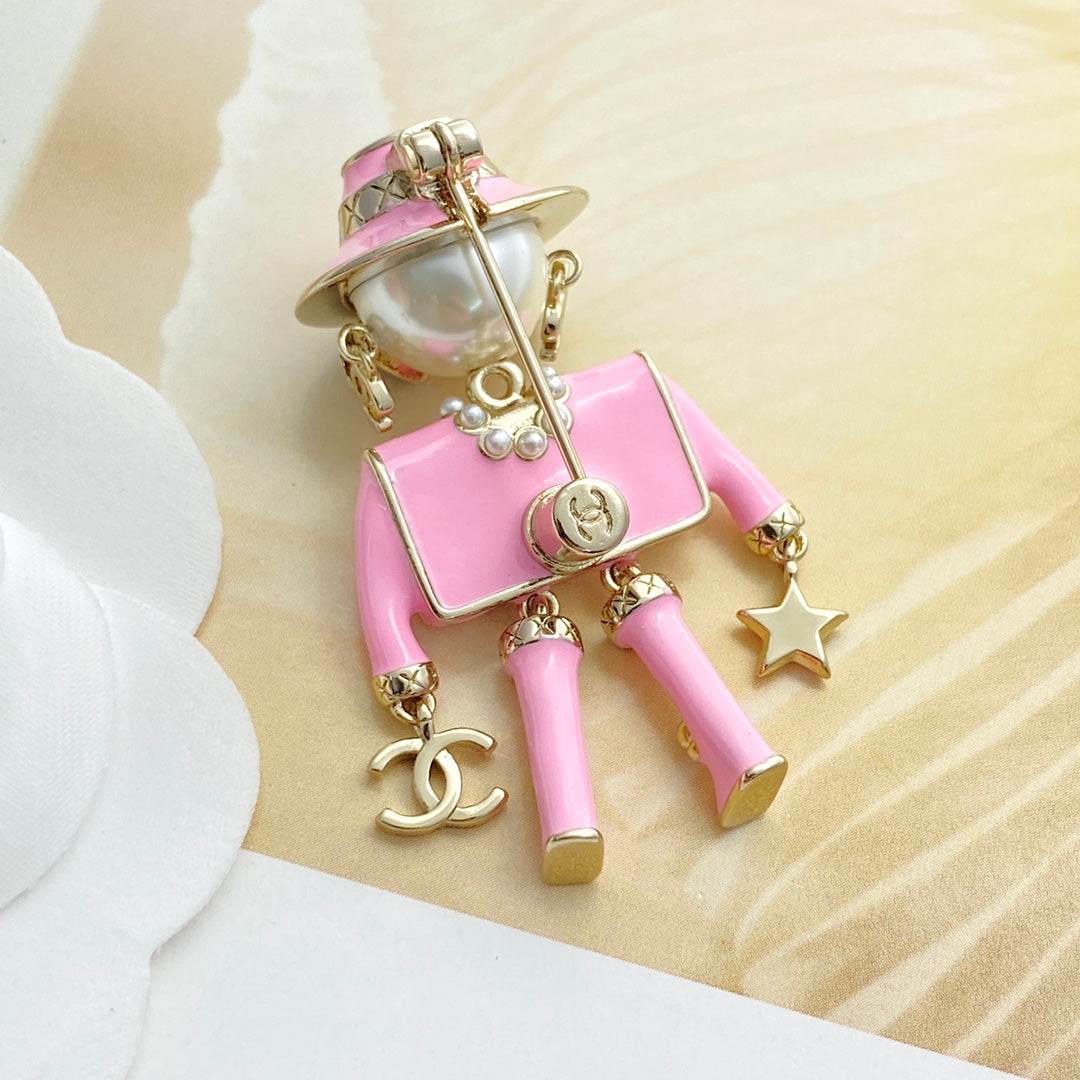 25 New Enamel Robot Brooch