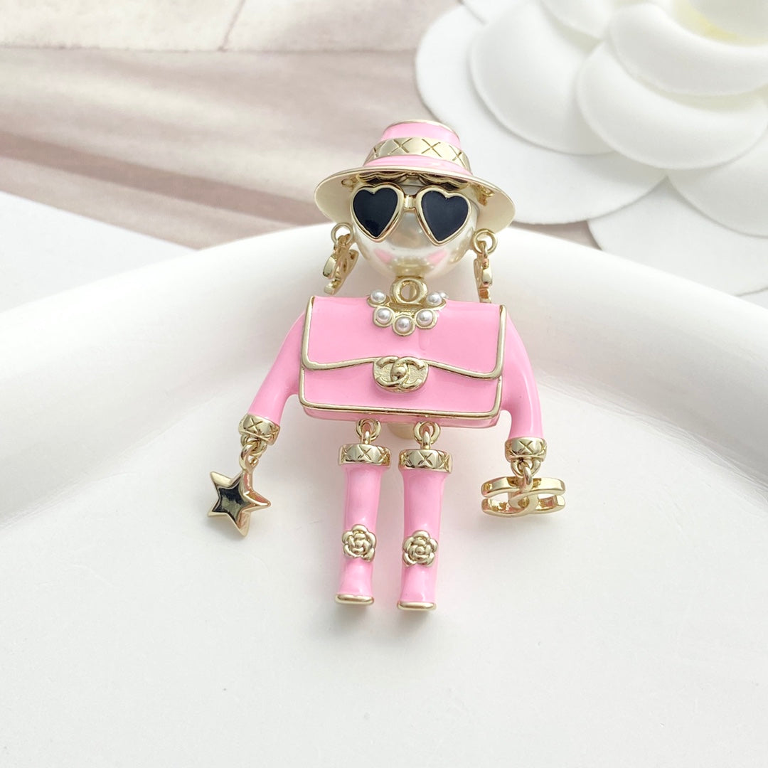 25 New Enamel Robot Brooch