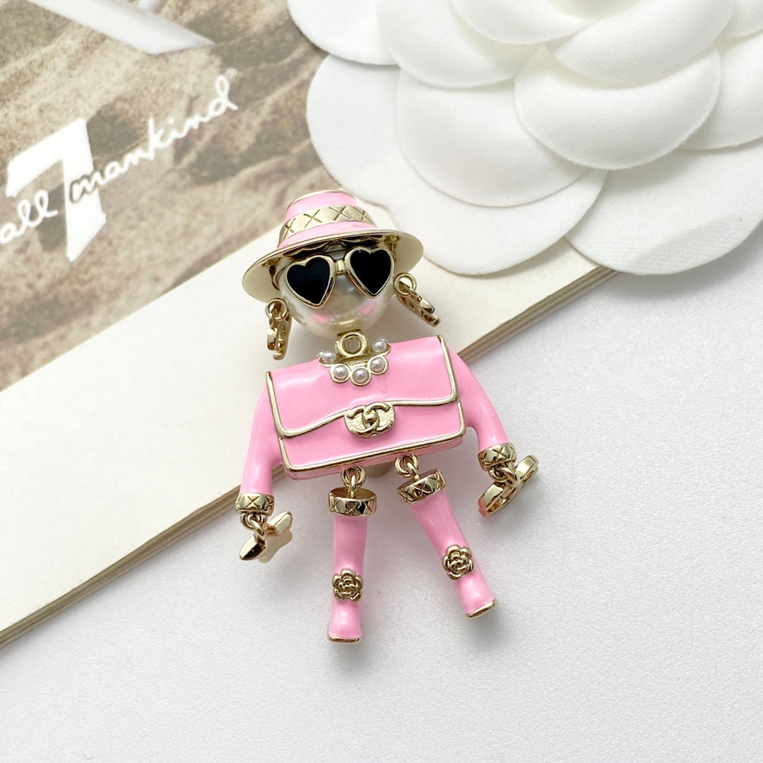 25 New Enamel Robot Brooch