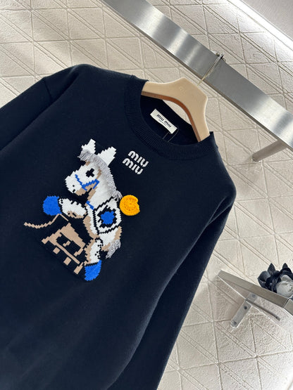 Jacquard Horse-Year Knit Sweater