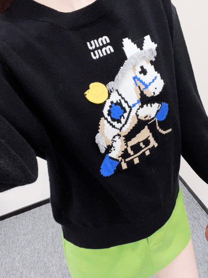 Jacquard Horse-Year Knit Sweater