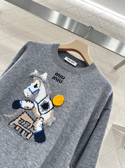 Jacquard Horse-Year Knit Sweater